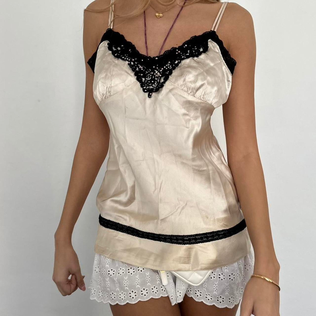 Vintage 90’s silky lace cami top