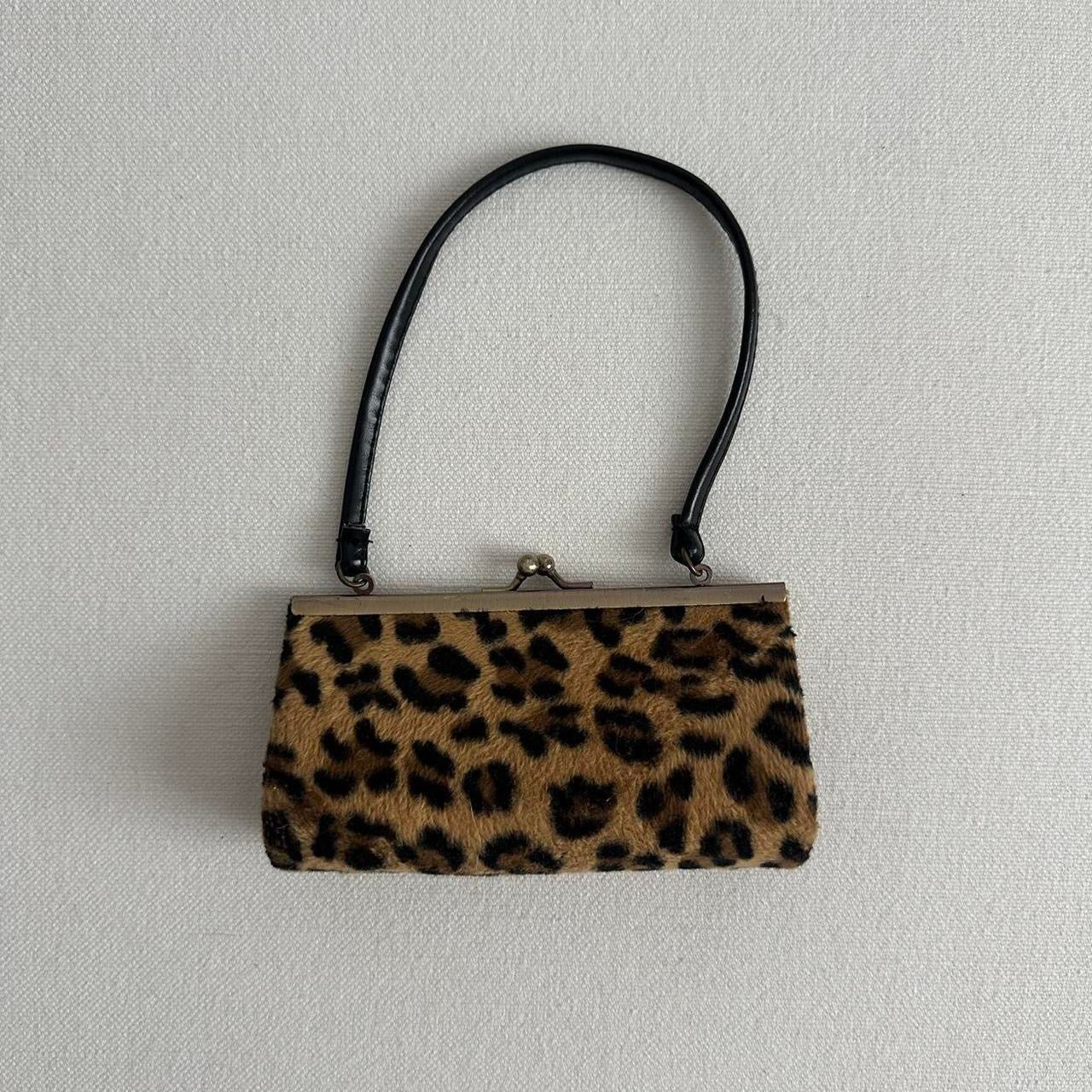 Vintage leopard print 90βs super micro mini purse π