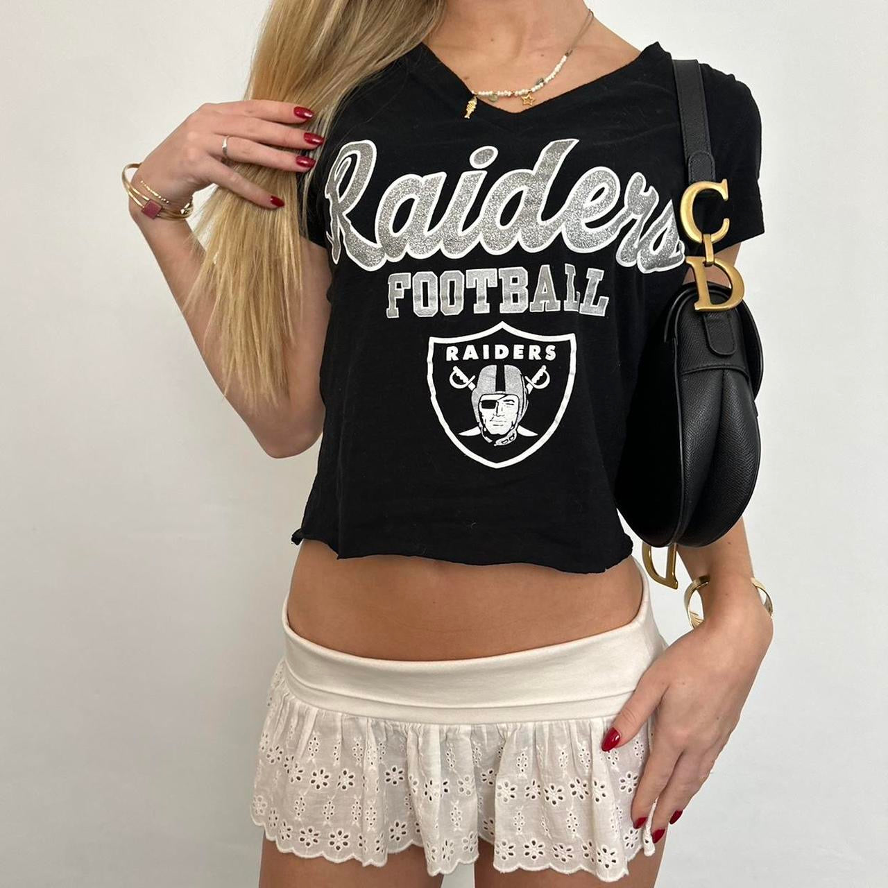 Vintage 2000’s black football baby tee