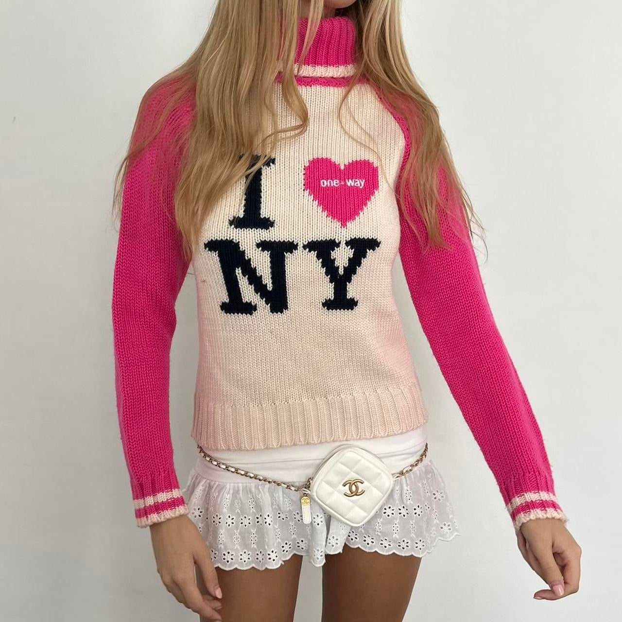 Vintage I love New York roll neck sweater