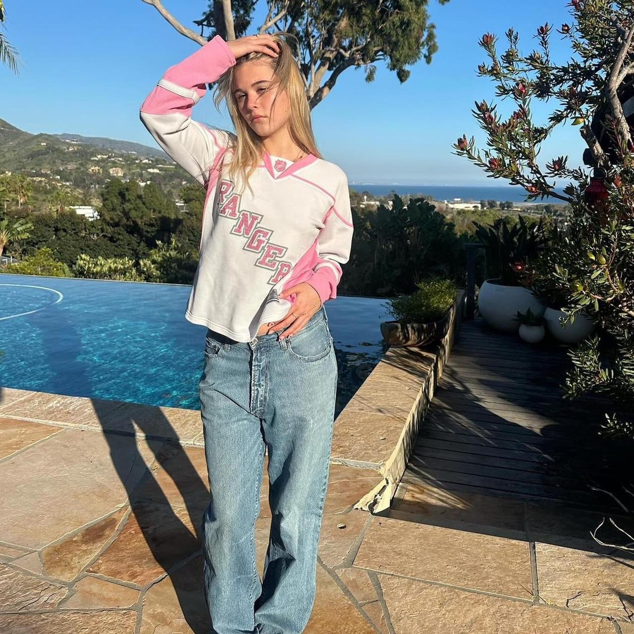 Vintage Rangers white and pink long sleeves top π