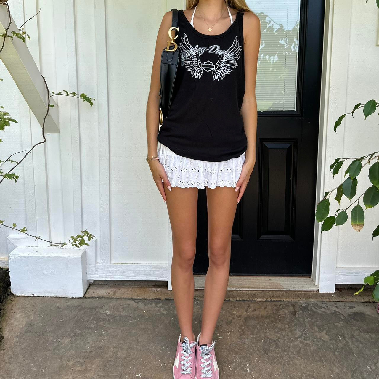 Vintage Harley Davidson black cami top