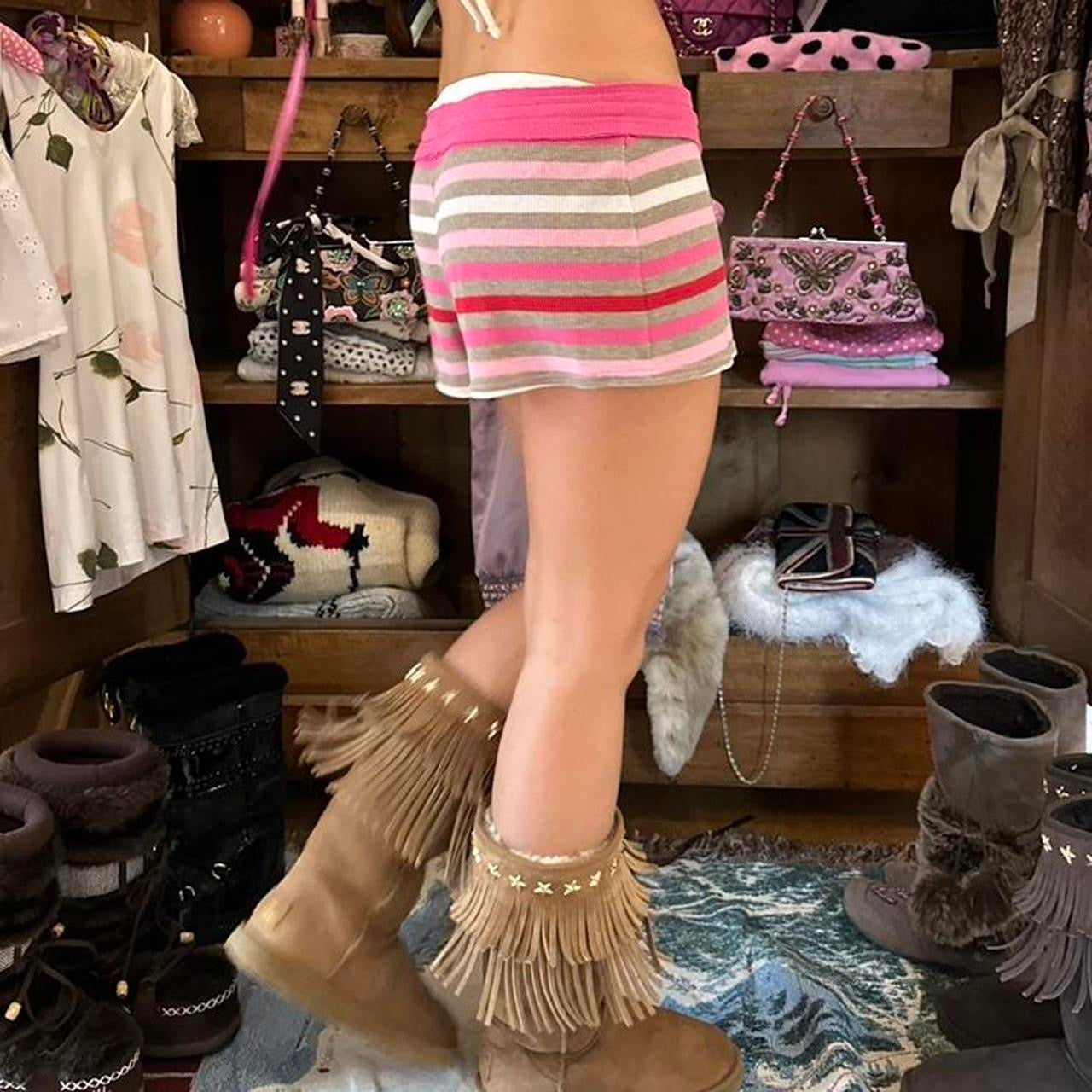 Vintage 2000’s waffle pink shorts