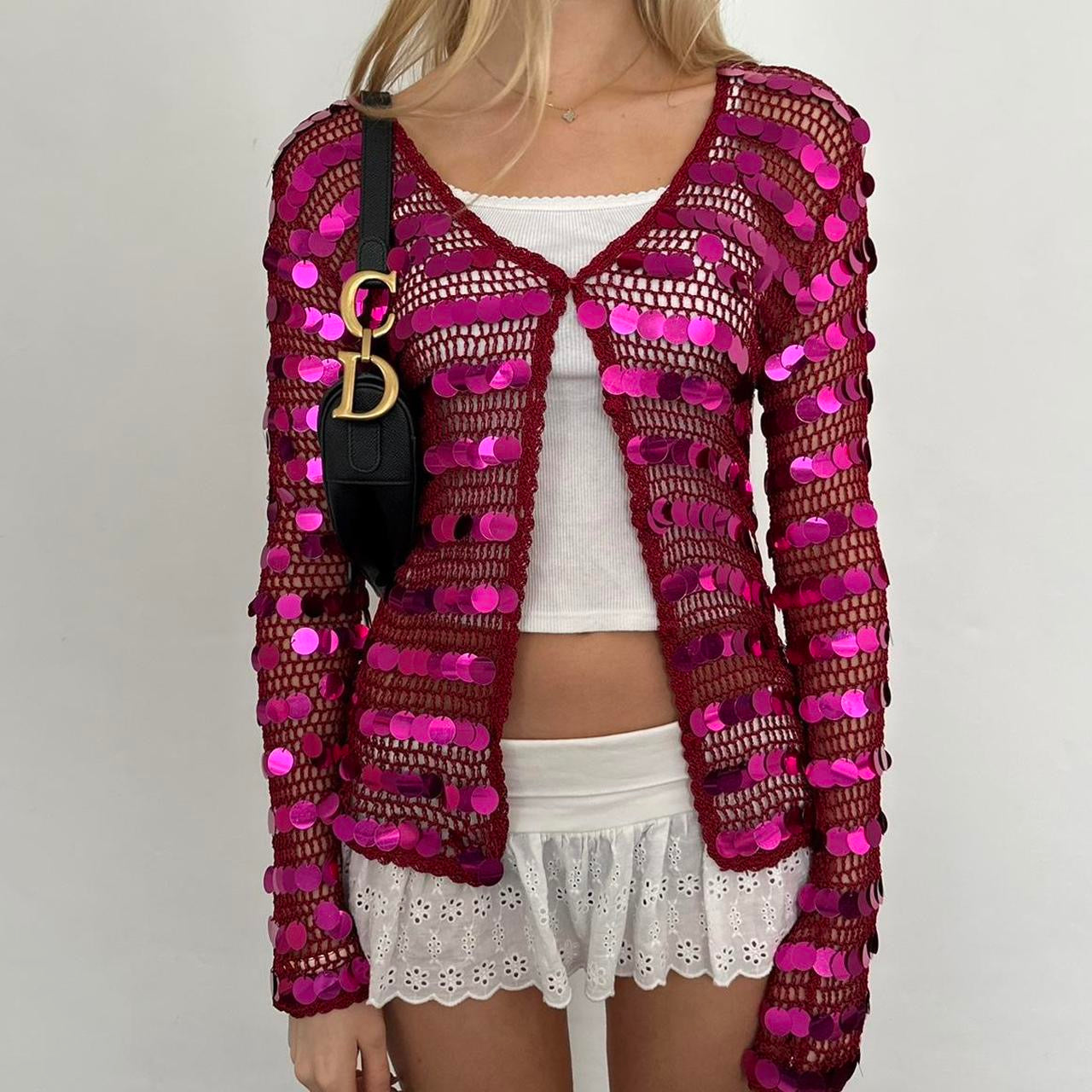 Vintage 90’s pink sequin long sleeve top
