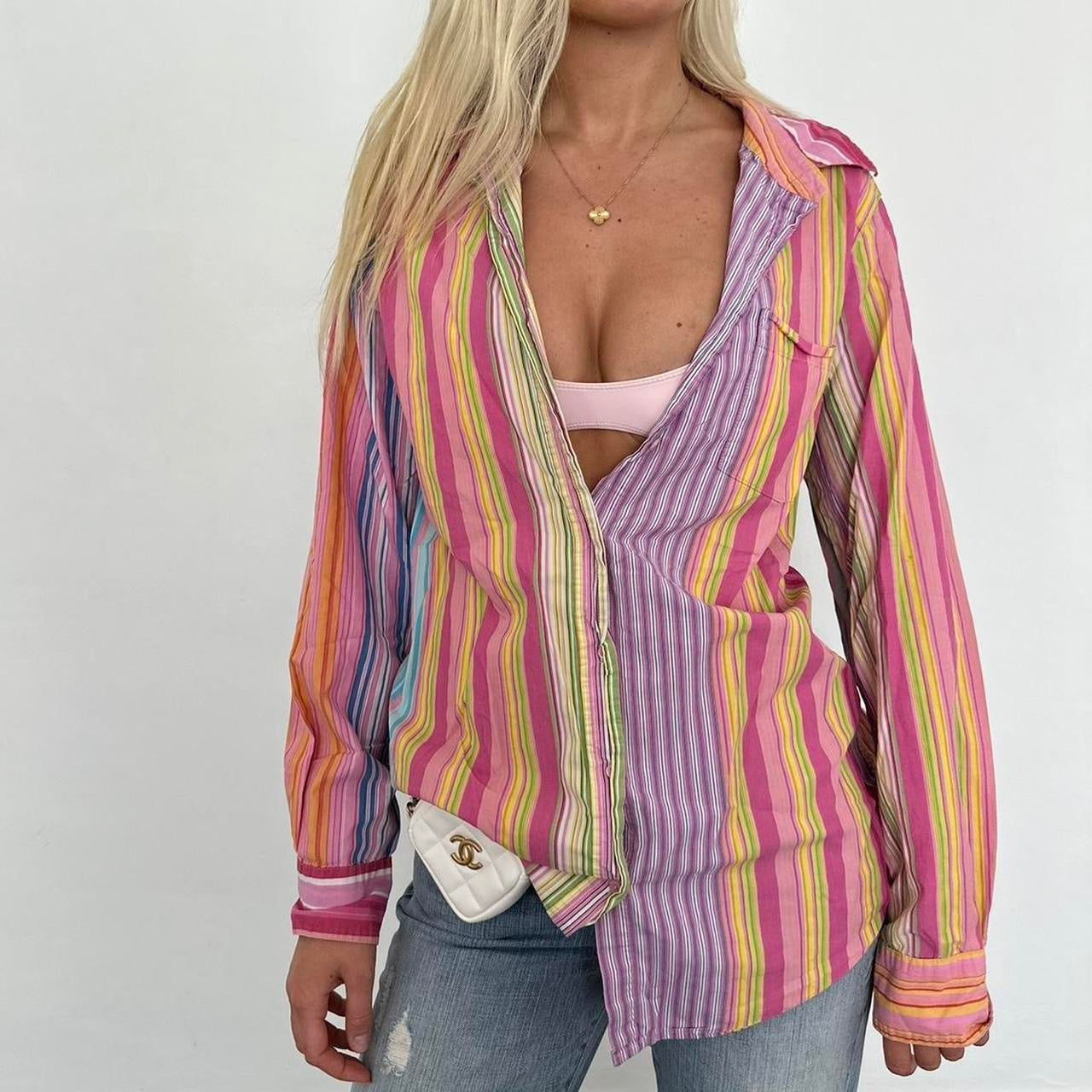 Vintage Victorias Secret colourful striped shirt