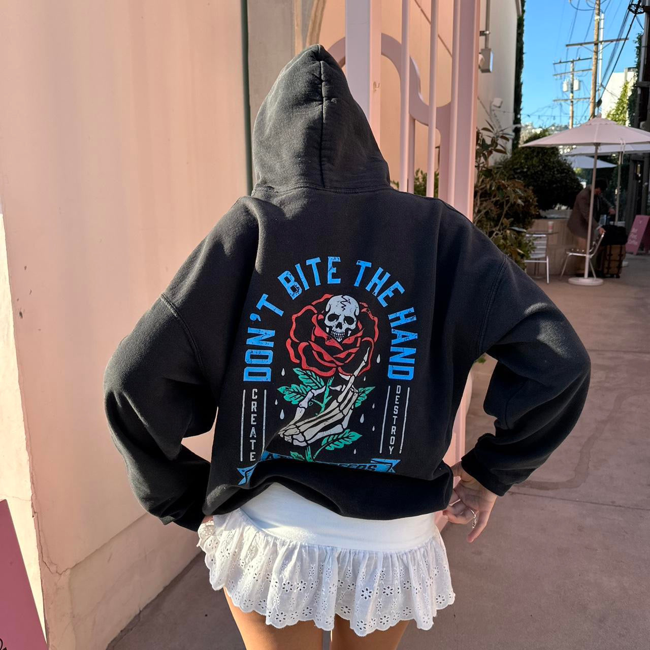 Vintage graphic black grunge skater hoodie π€
