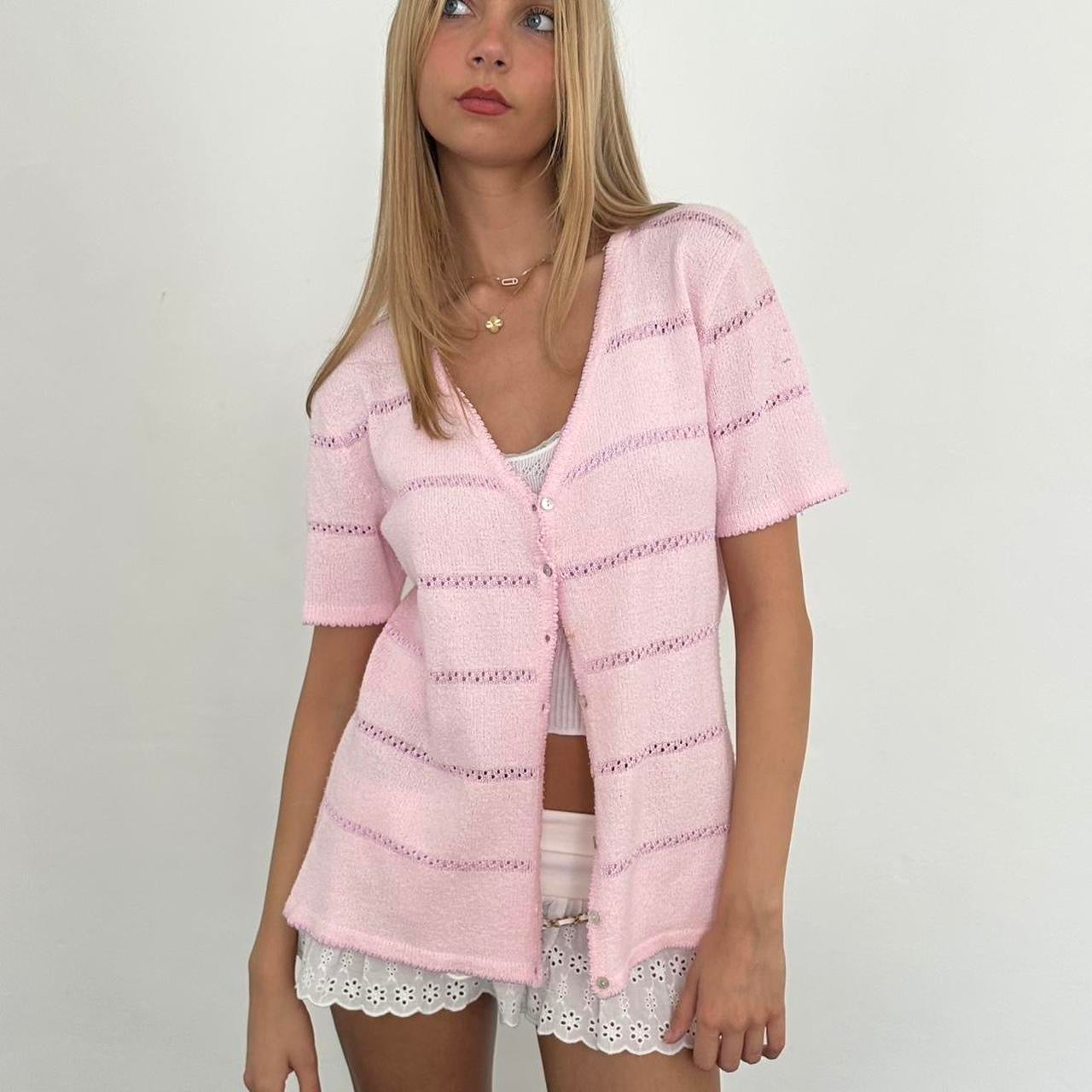 Vintage pink delicate layering cardigan