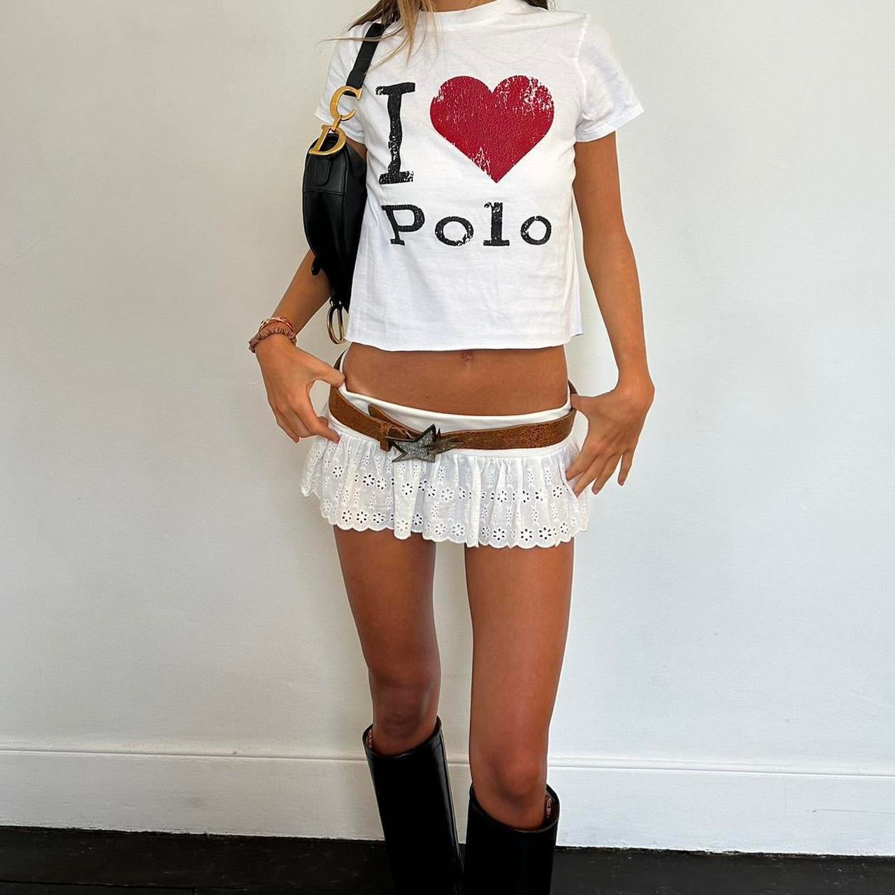 Vintage white Ralph Lauren baby tee š