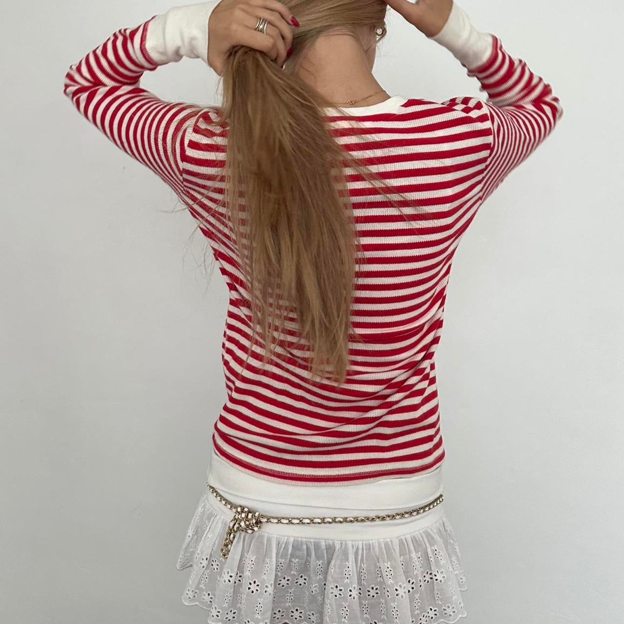 Vintage Victoria’s Secret red & white striped henley top