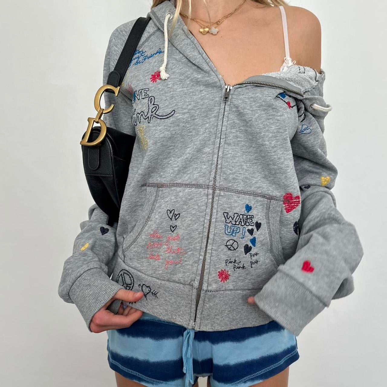 Vintage VS Pink grey hoodie