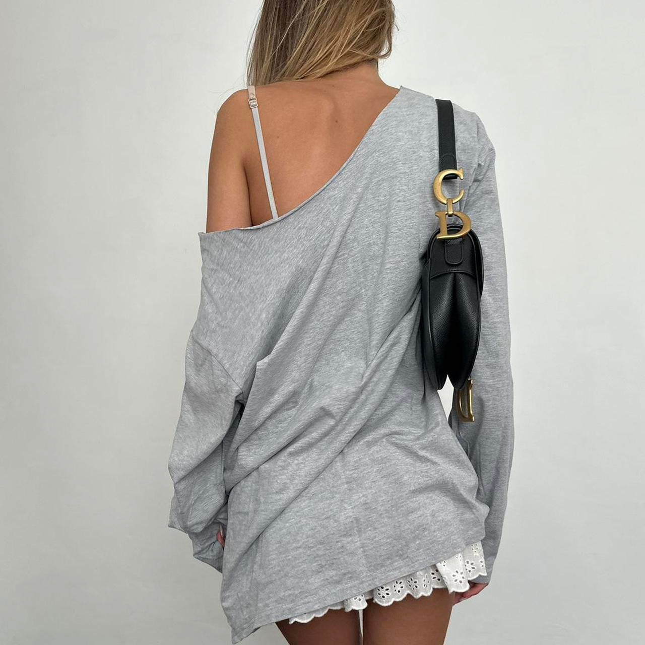 Vintage grey guitar long sleeve top