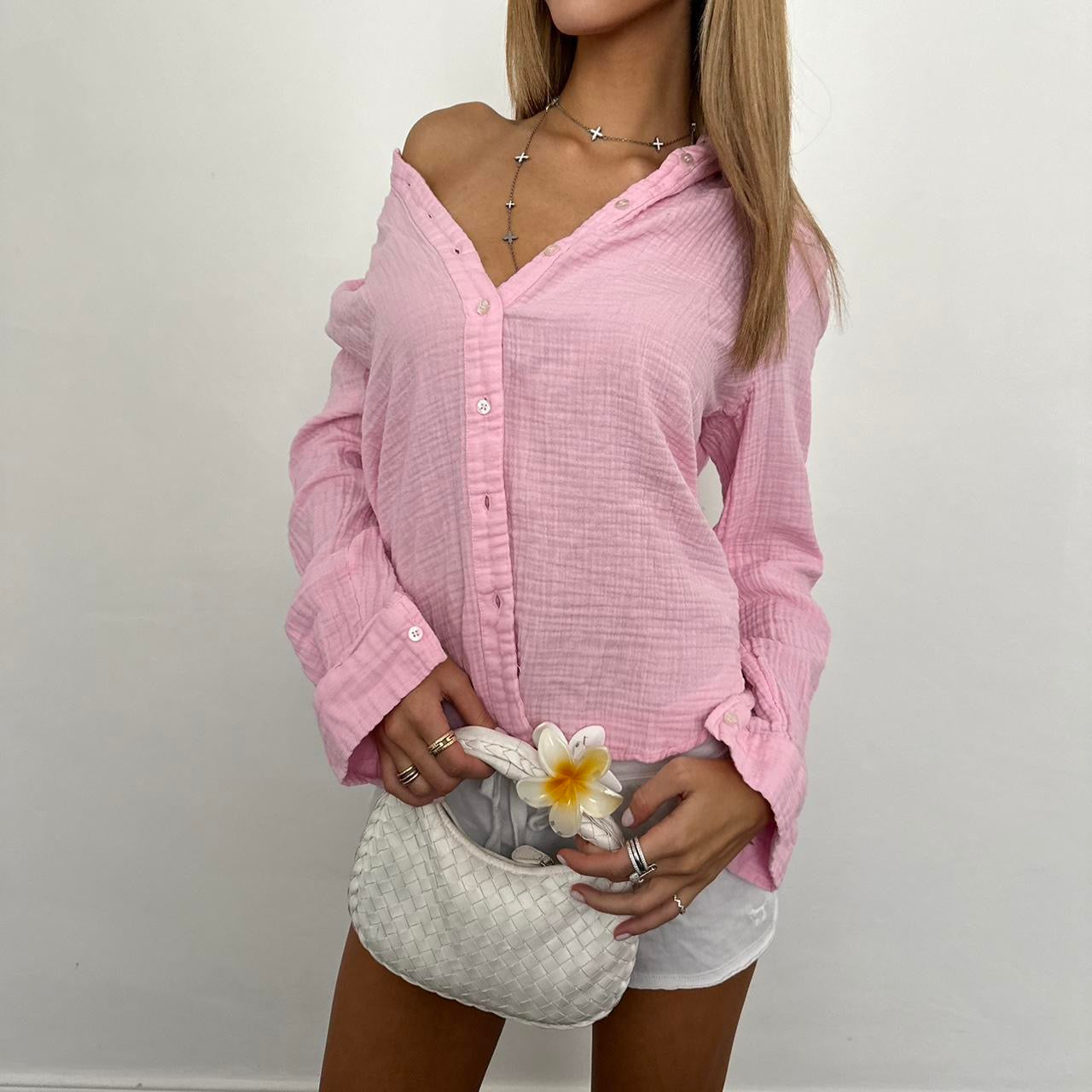 Vintage pink button down shirt š