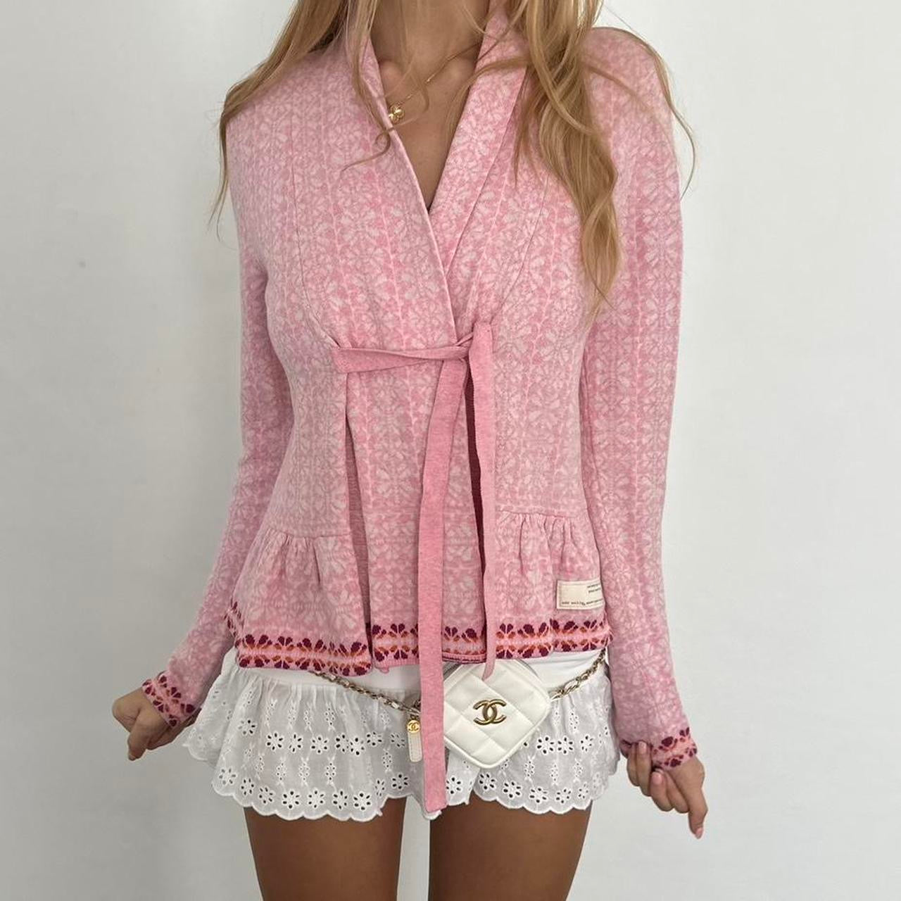Vintage pink soft wrap cardigan