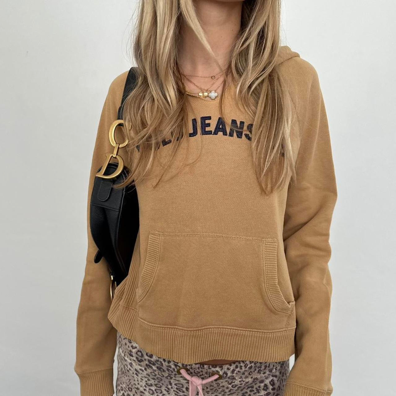 Vintage Polo Jeans by Ralph Lauren graphic light brown/tan hoodie