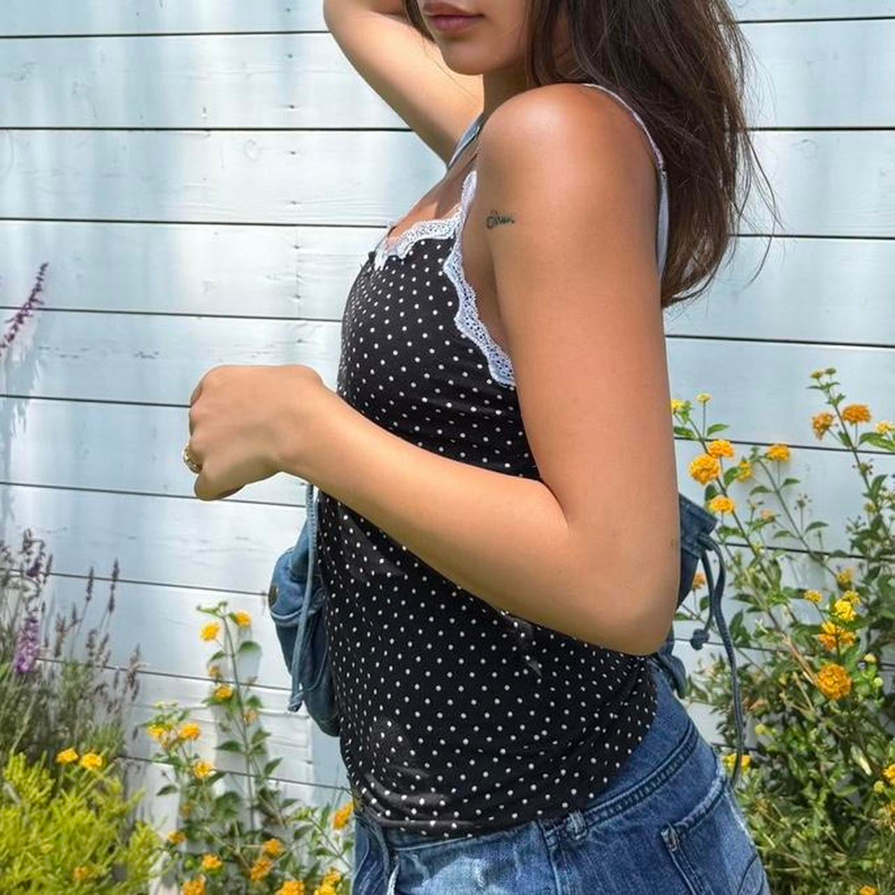 Vintage 2000’s black polka dot cami top