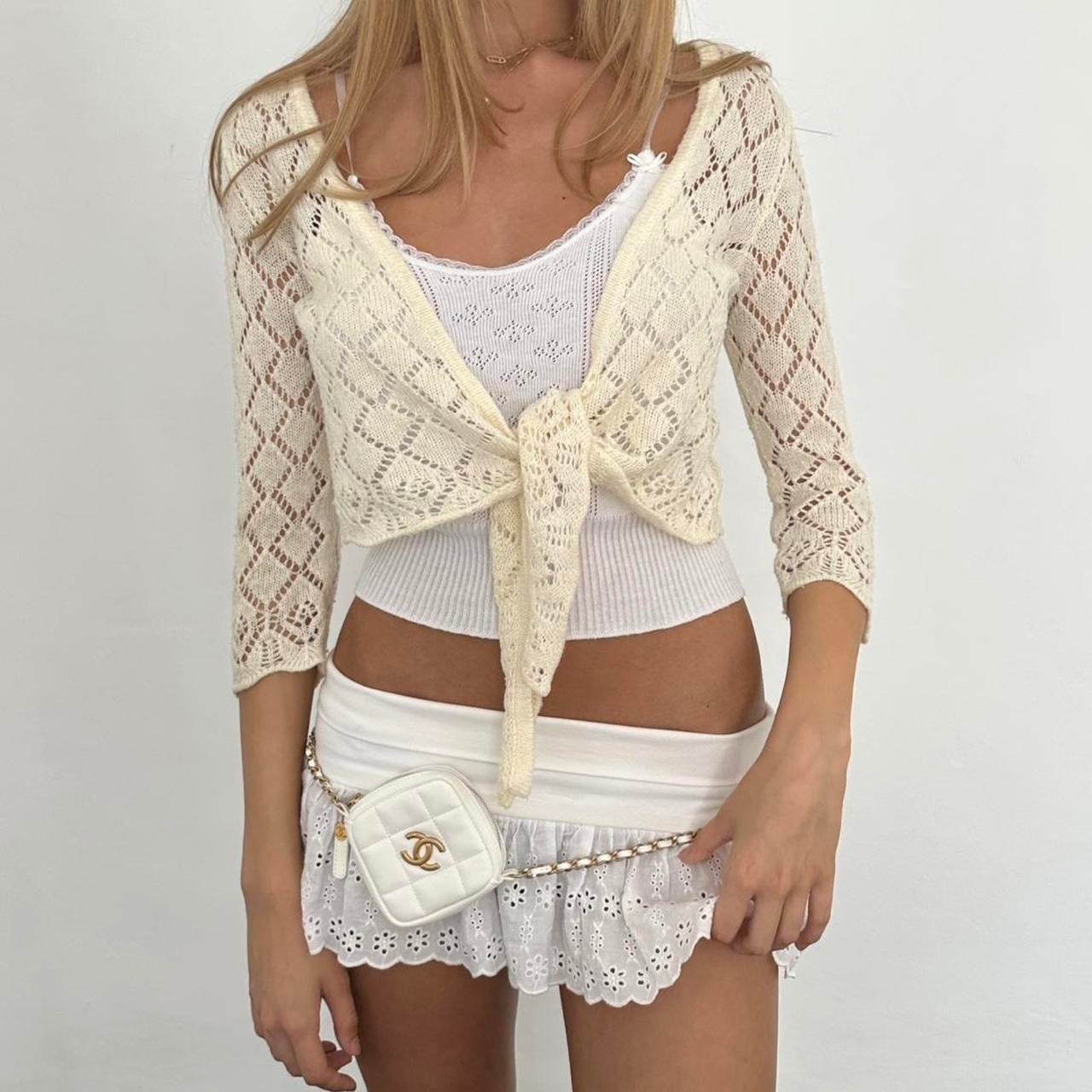 Vintage cream delicate layering top