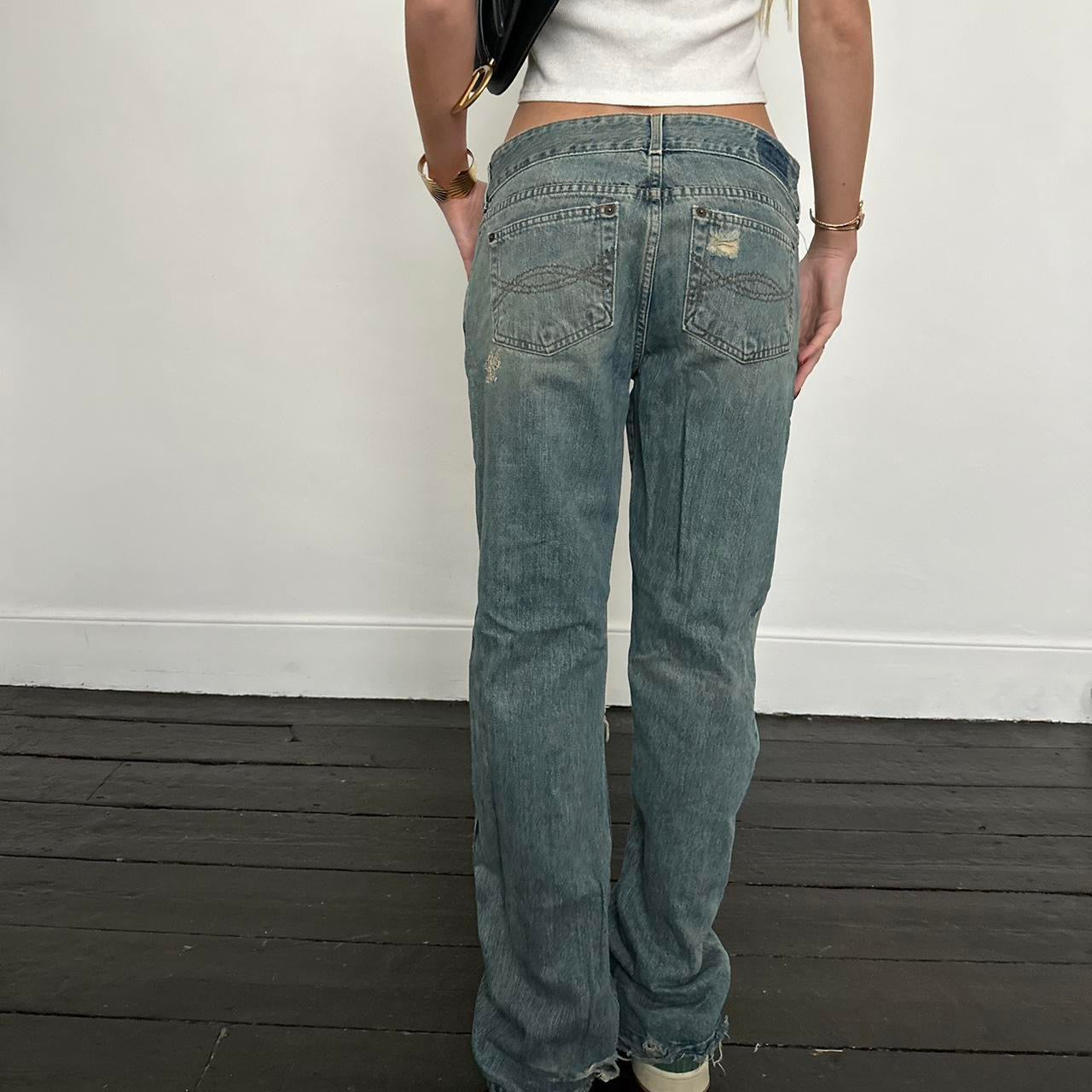 Vintage Abercrombie and Fitch blue distressed jeans
