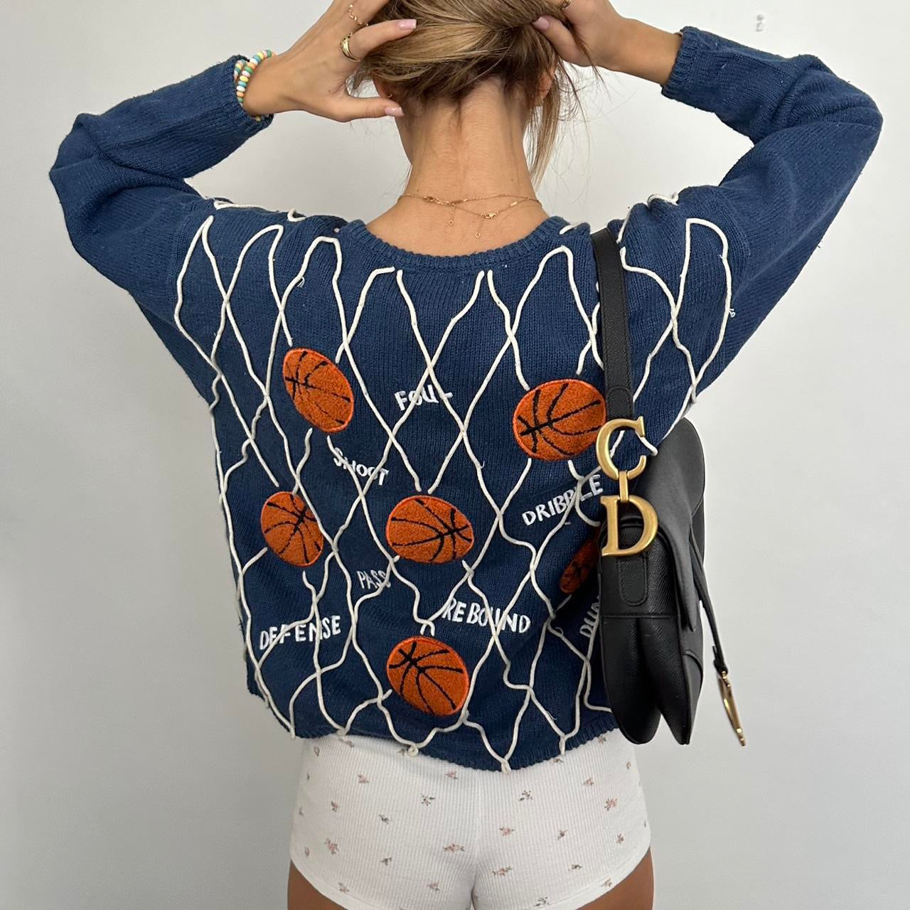 Vintage 90’s navy basketball cardigan