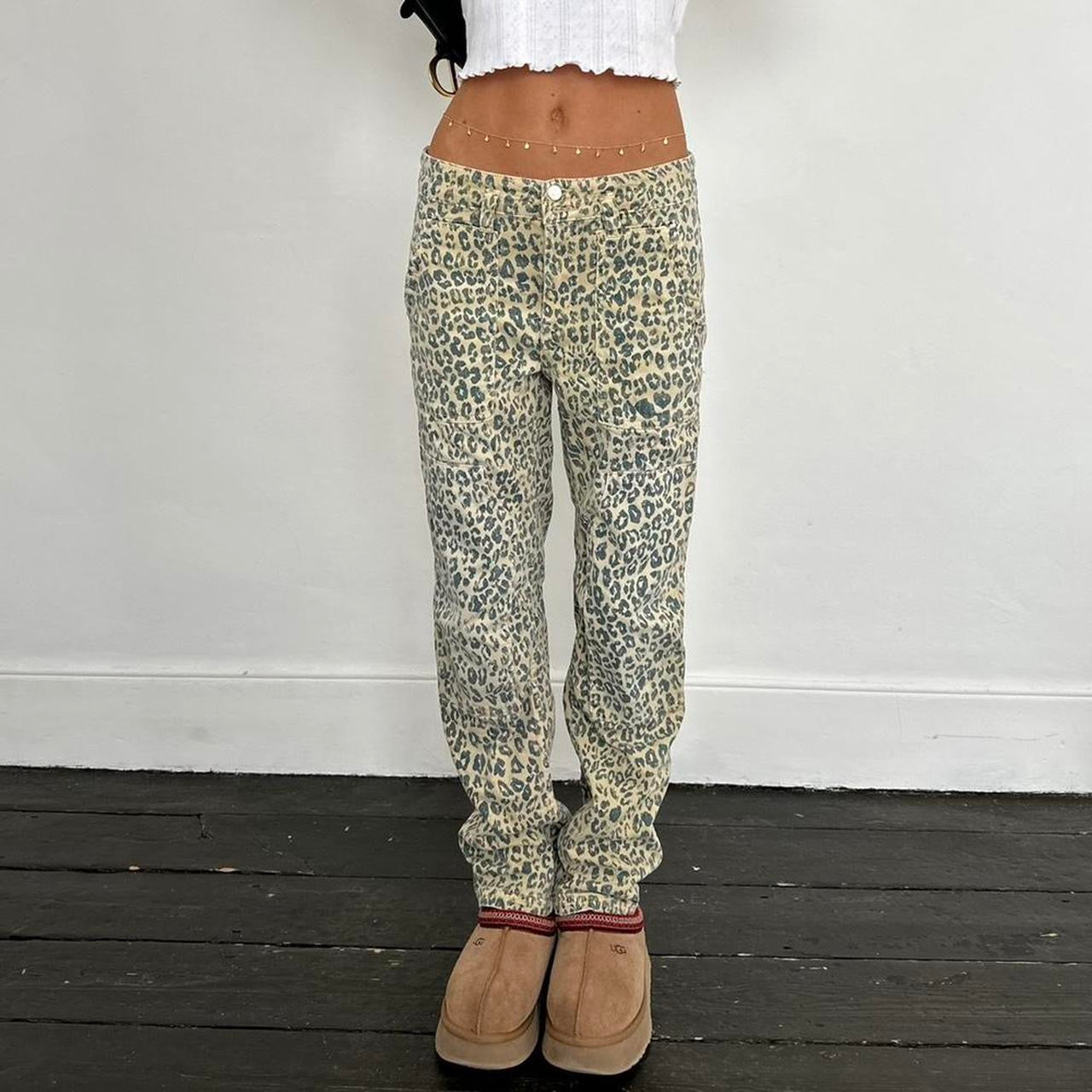 Vintage leopard print jeans π