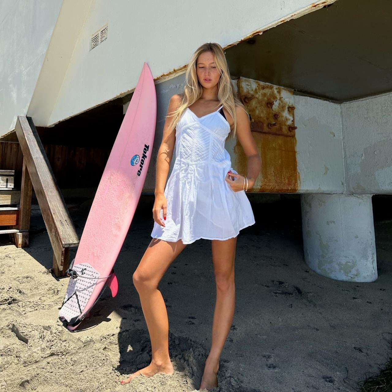 Vintage 90s white babydoll dress