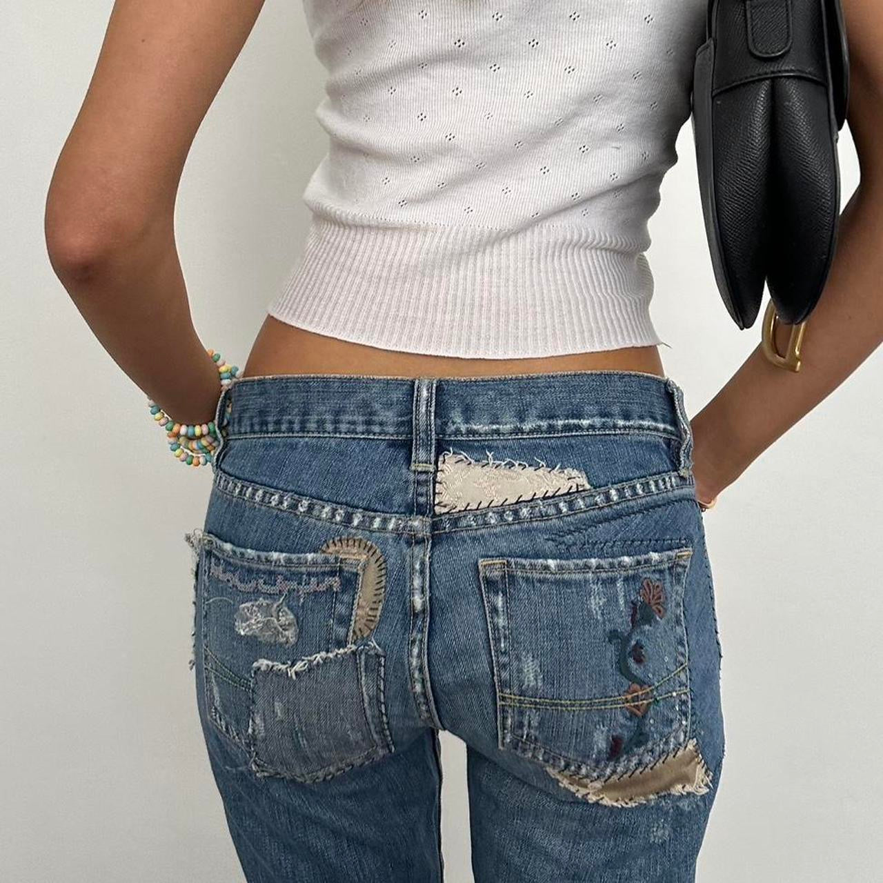 Vintage 2000’s Ezra Fitch patchwork jeans