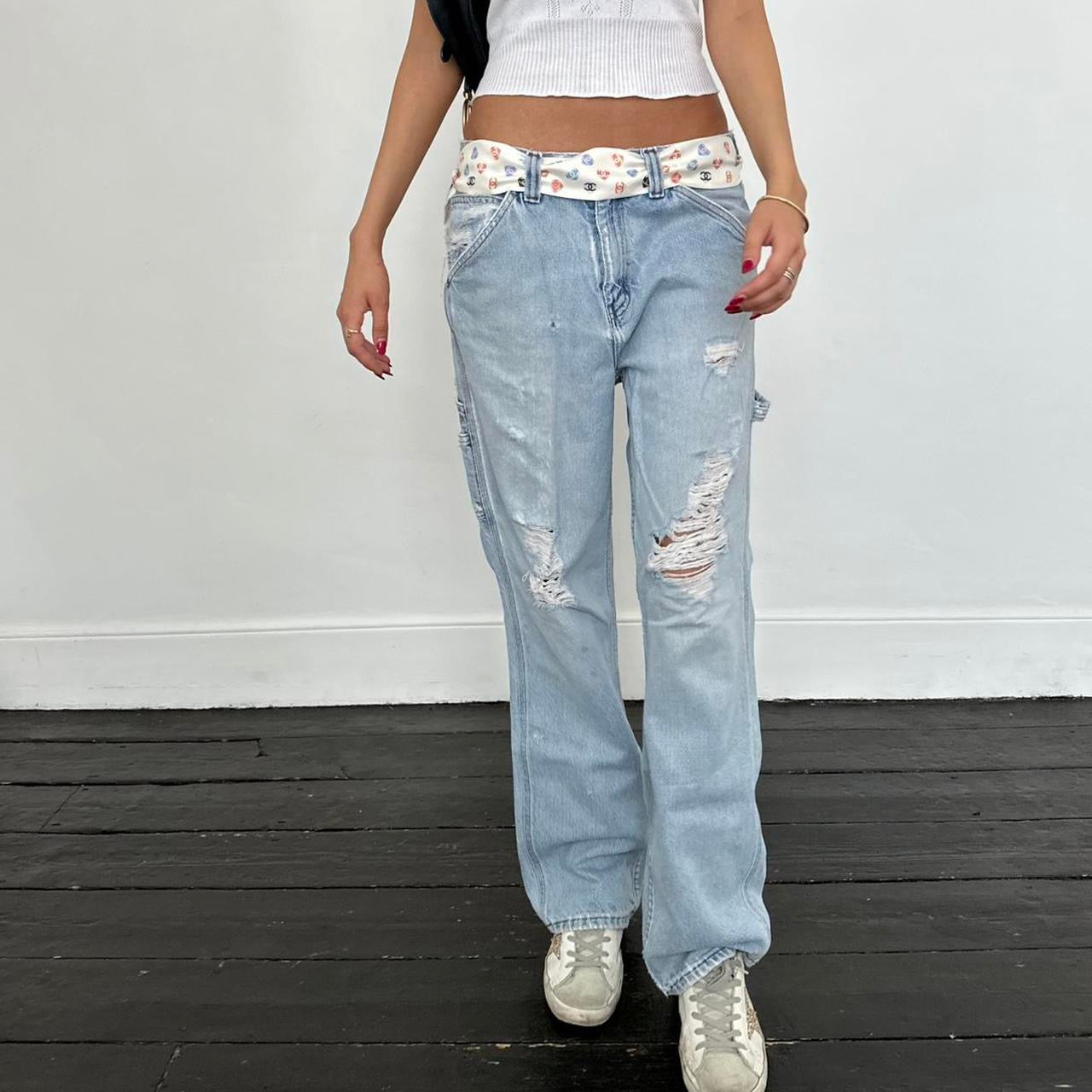 Vintage 90’s blue distressed carpenter jeans
