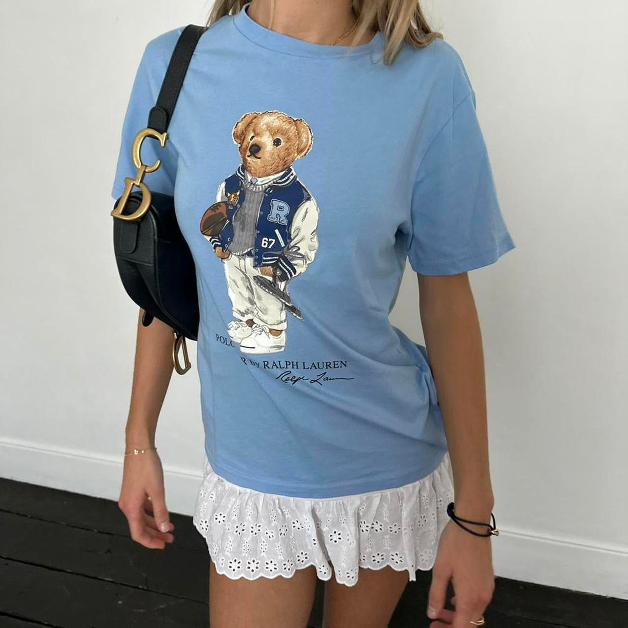 Vintage Ralph Lauren teddy bear blue top