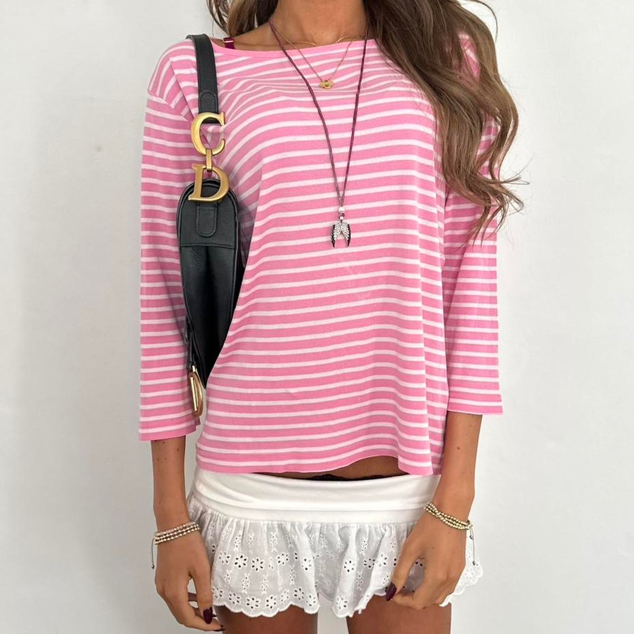 Vintage pink stripe top