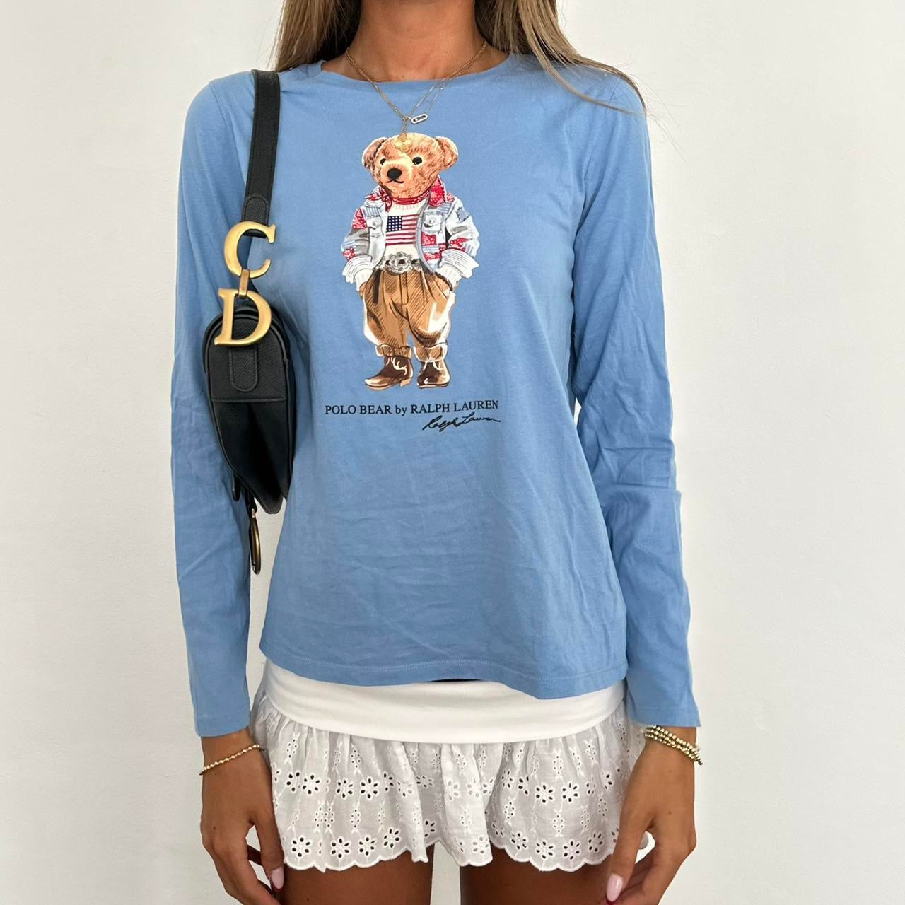 Vintage Ralph Lauren blue teddy bear top