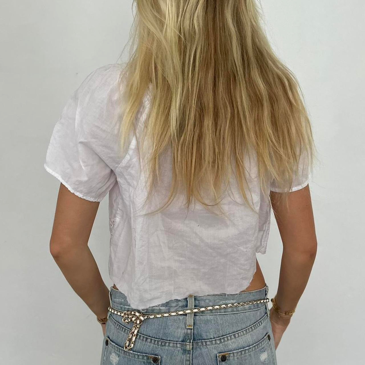Vintage white delicate boho top