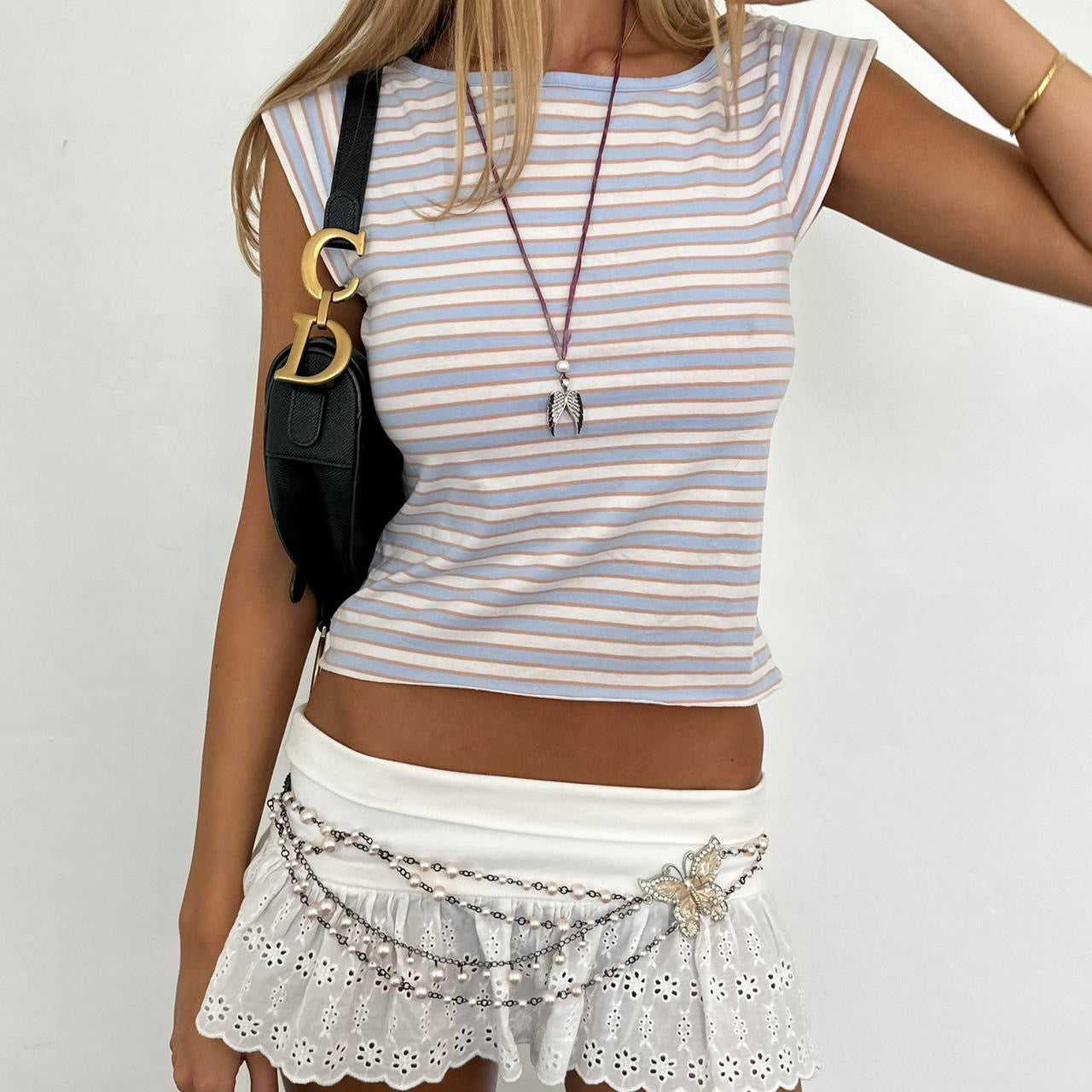 Vintage 2000’s striped brown and blue top