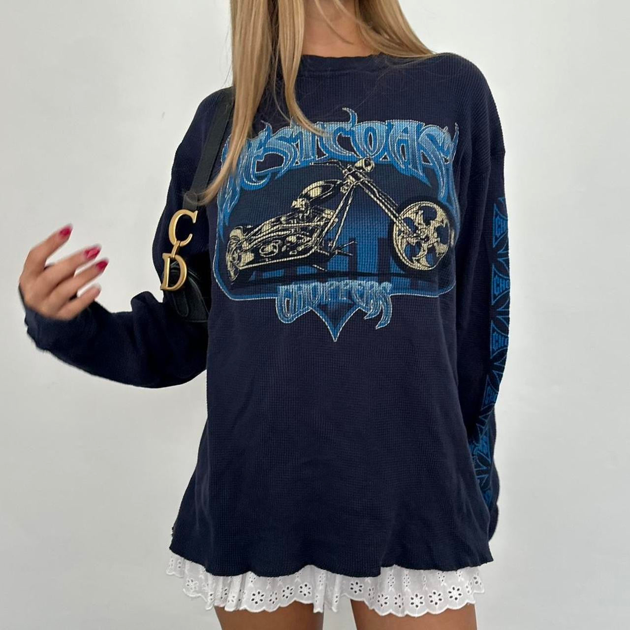 Vintage 90’s West Coast Choppers waffle long sleeve top