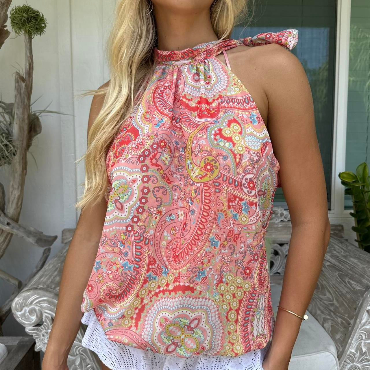 Vintage 2000’s paisley halter neck top