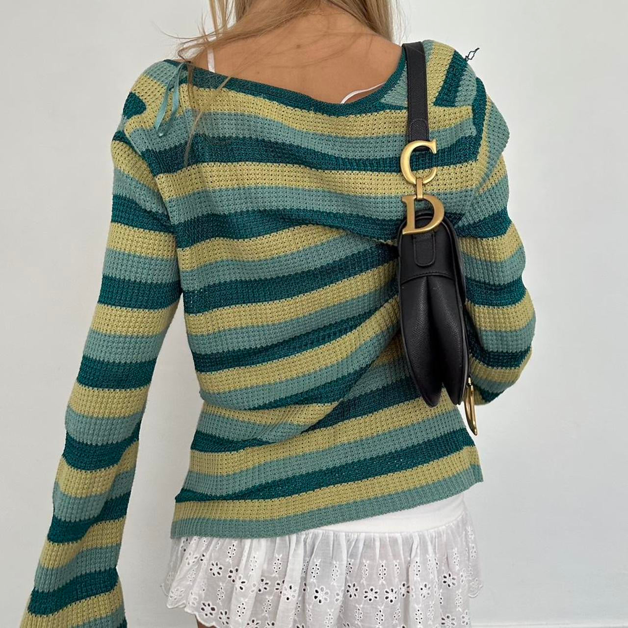 Vintage 90’s green open front button cardigan