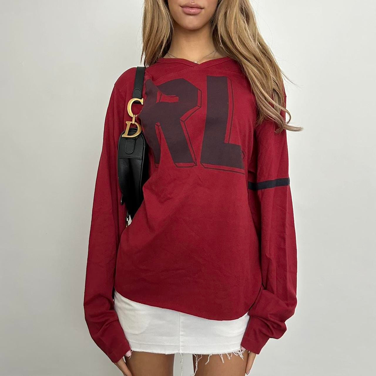 Vintage Polo Ralph Lauren red long sleeve jersey top š