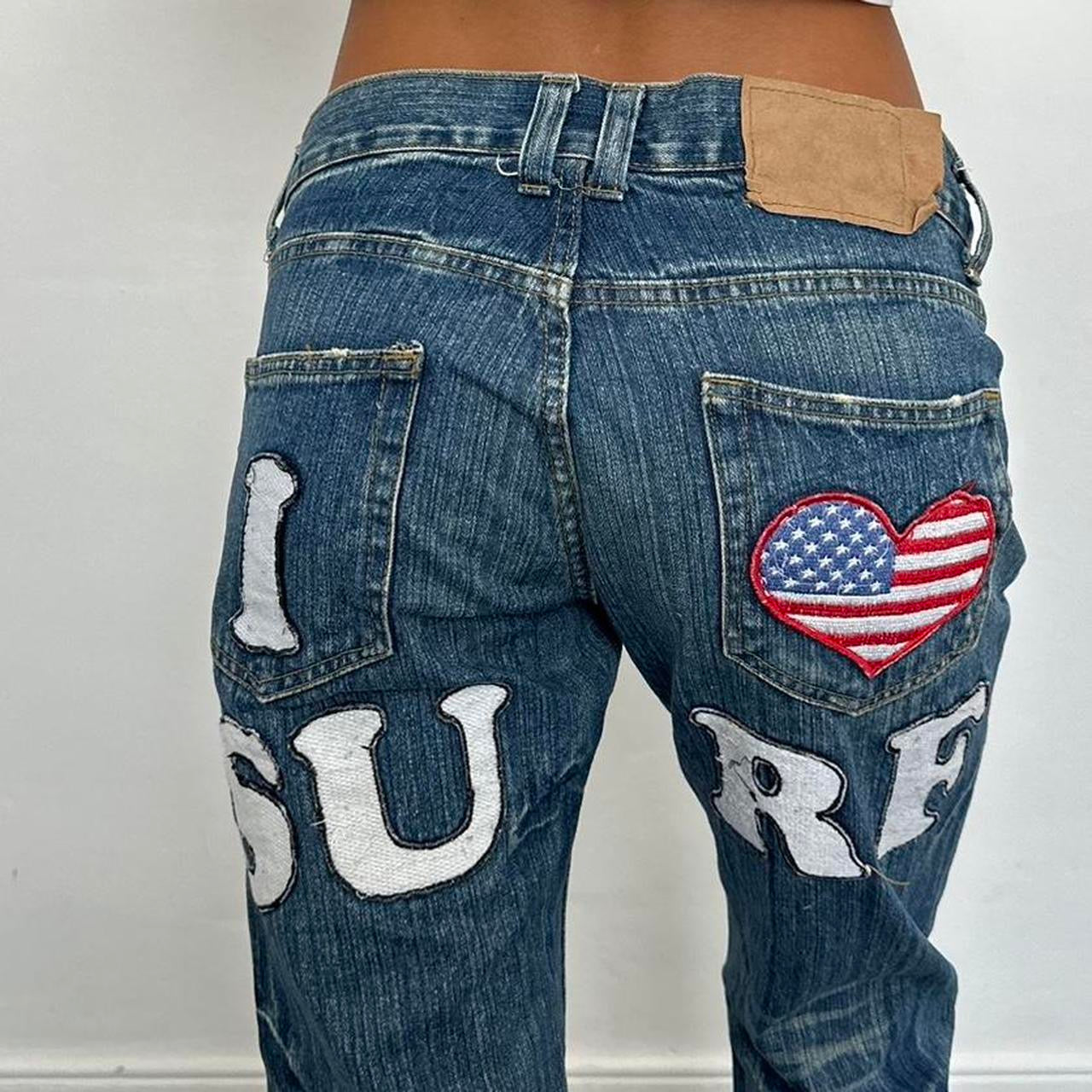 Vintage iconic rare 90s I love surf jeans 🩵🏄🏼♀️