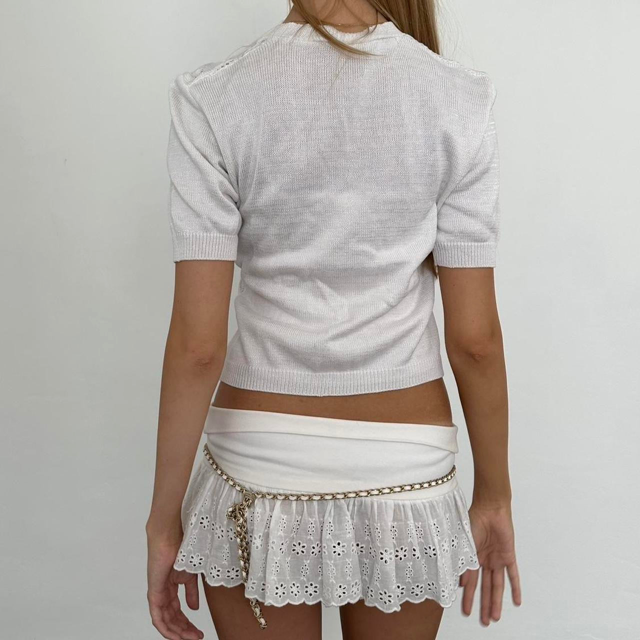 Vintage white delicate layering cardigan