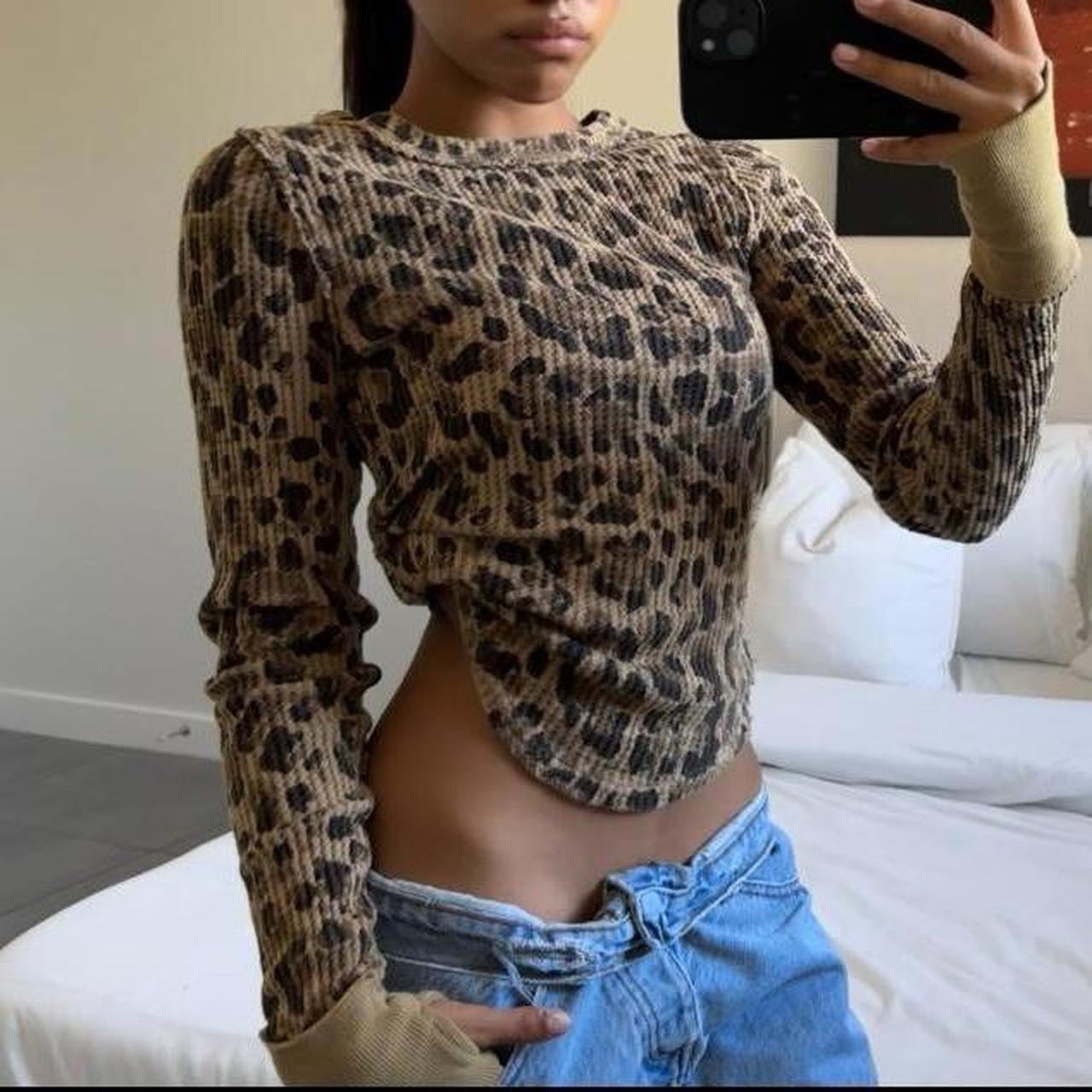Vintage leopard long sleeve top