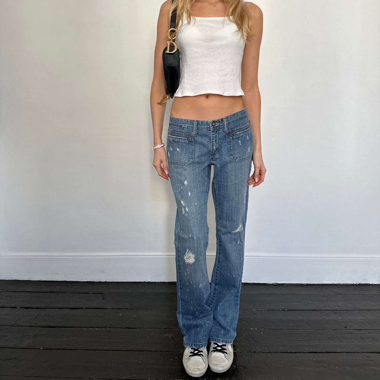 Vintage early 2000s Abercrombie and Fitch blue wash relaxed jeans