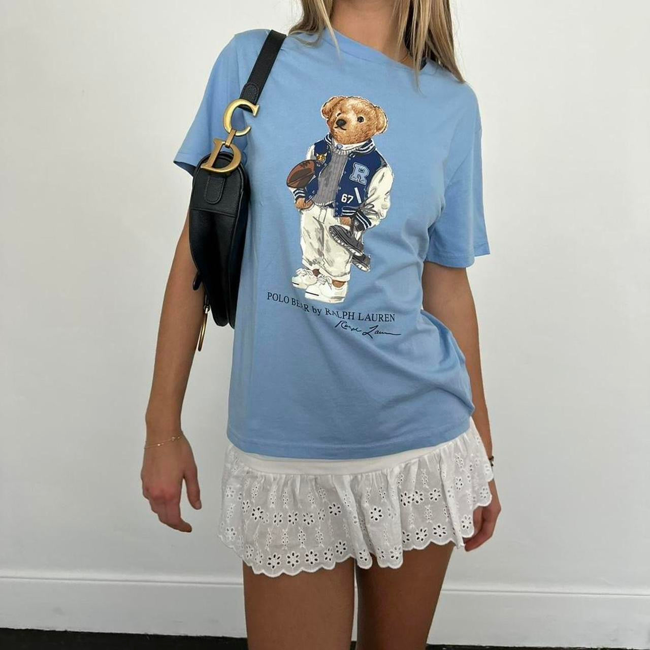 Vintage Ralph Lauren teddy bear blue top