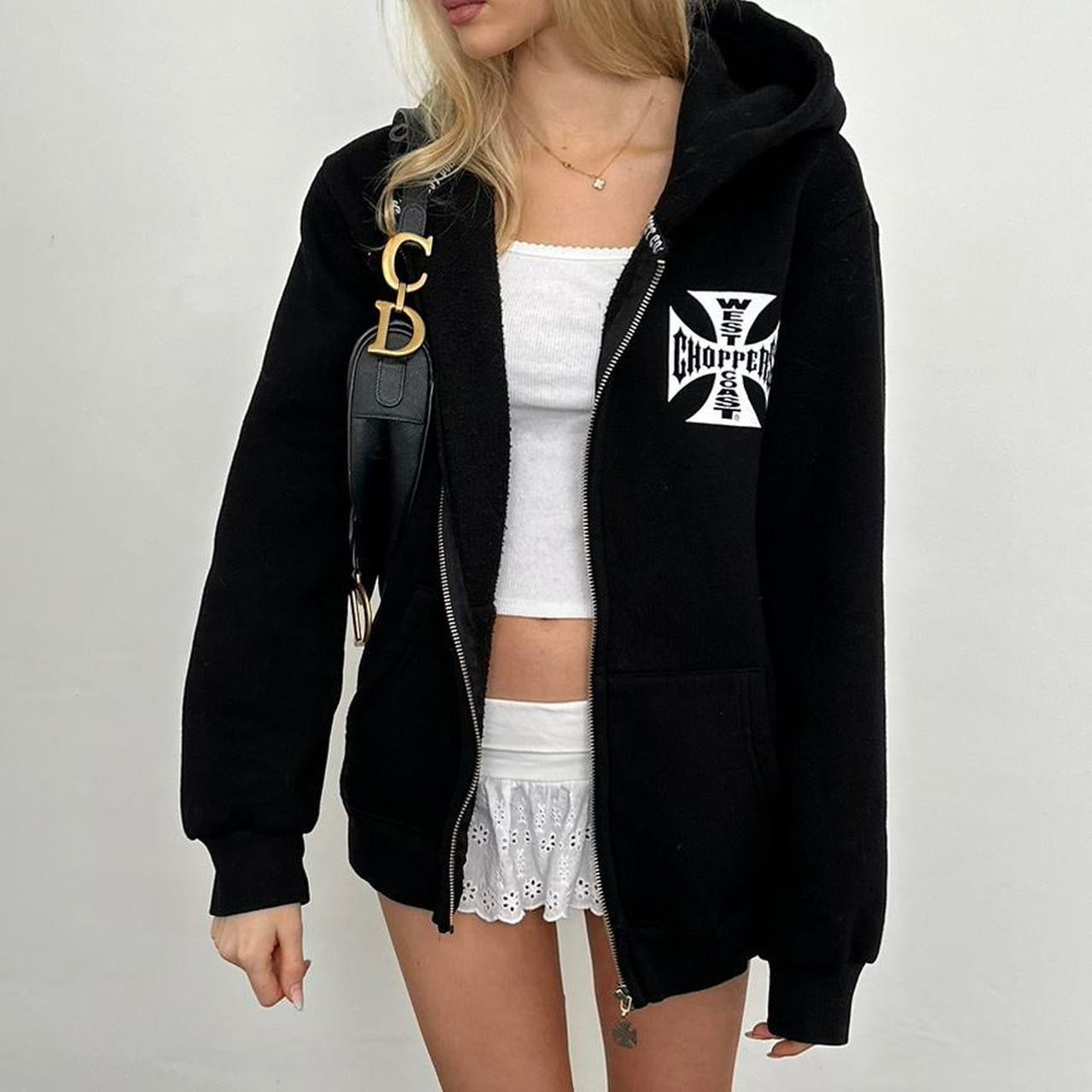 Vintage West Coast black zip up hoodie