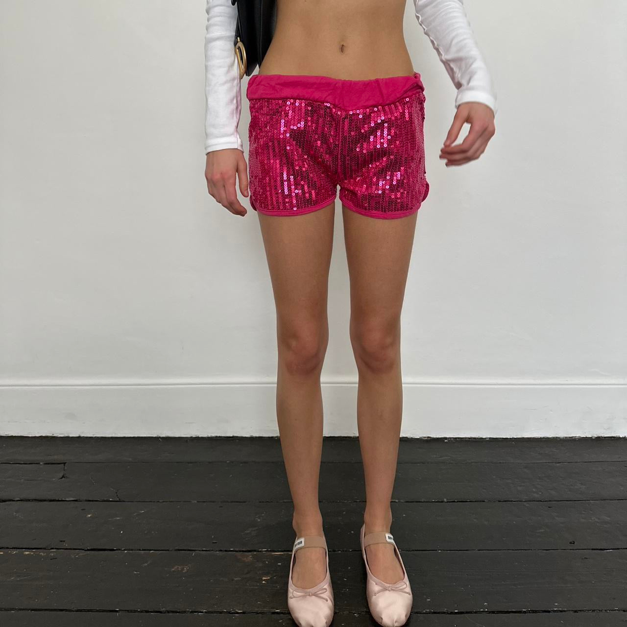 Vintage 2000s pink sequin shorts