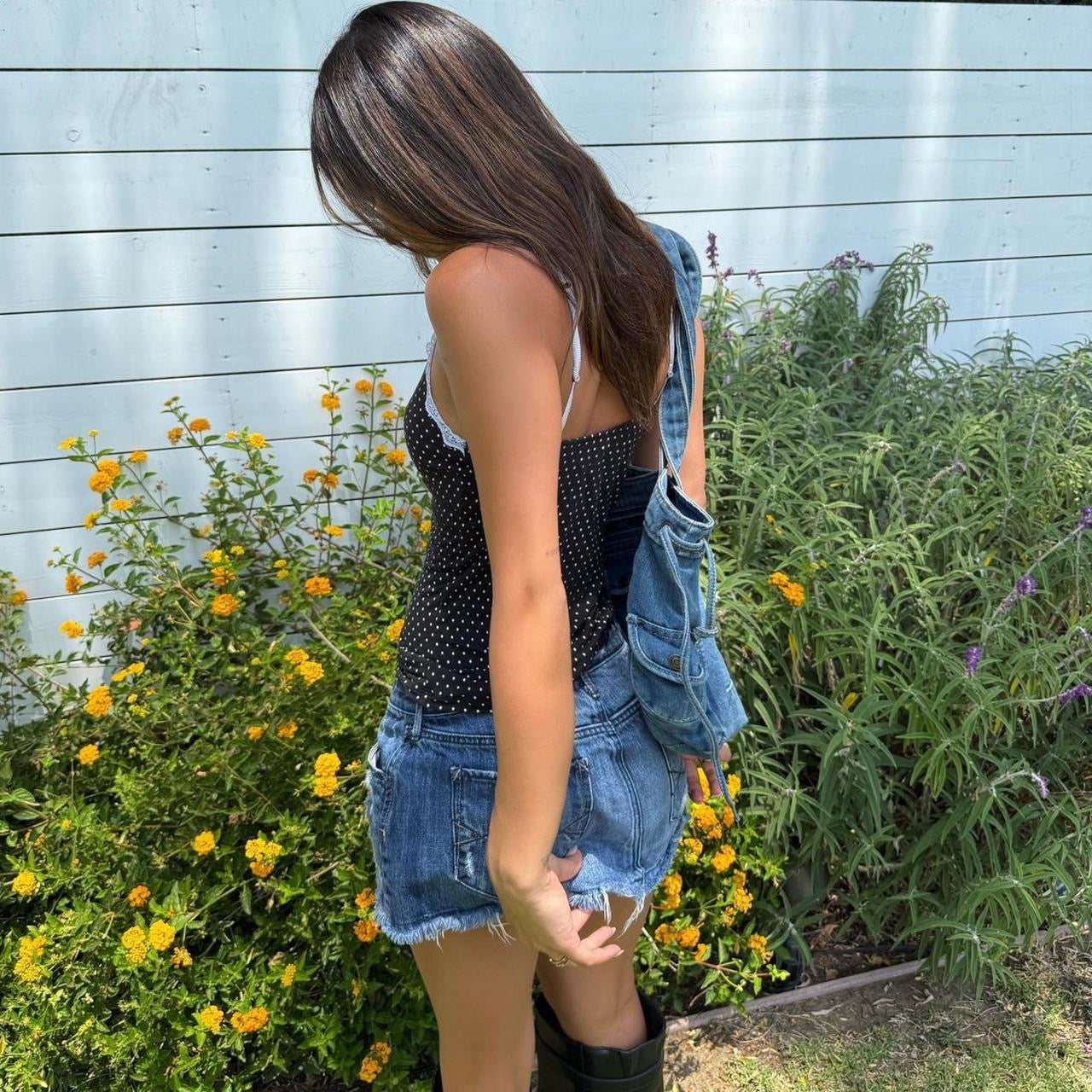 Vintage 2000’s black polka dot cami top