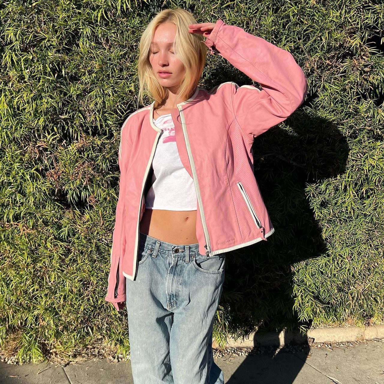 Vintage pink leather jacket π