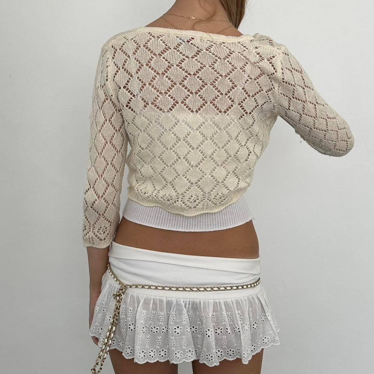 Vintage cream delicate layering top