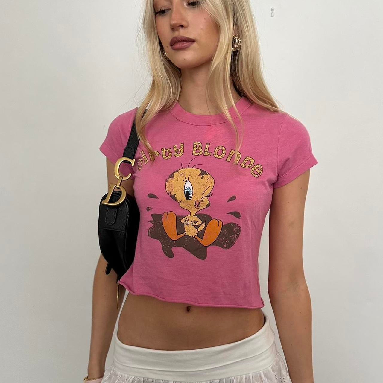 Vintage dirty blonde tweety baby tee