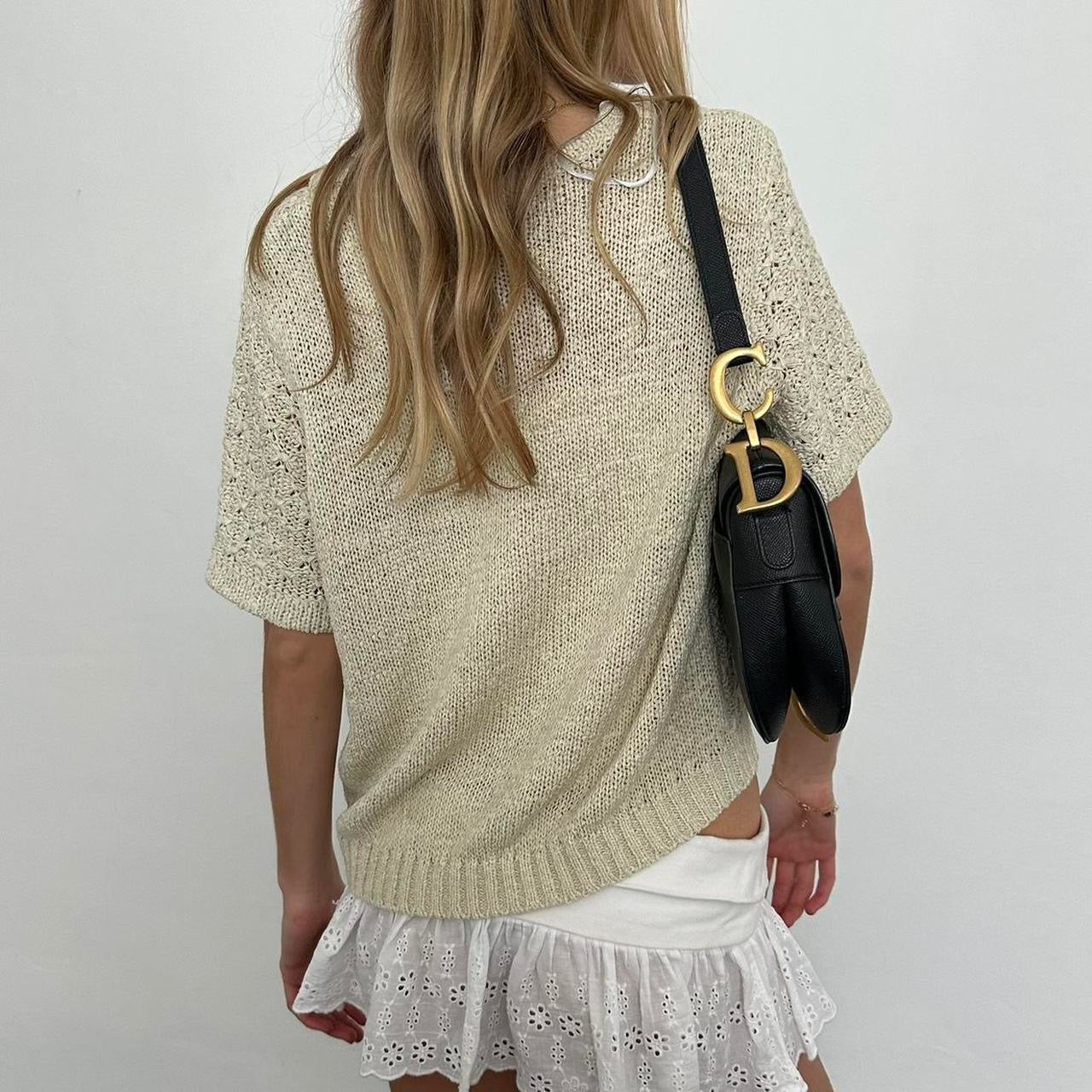 Vintage crochet layering cardigan top