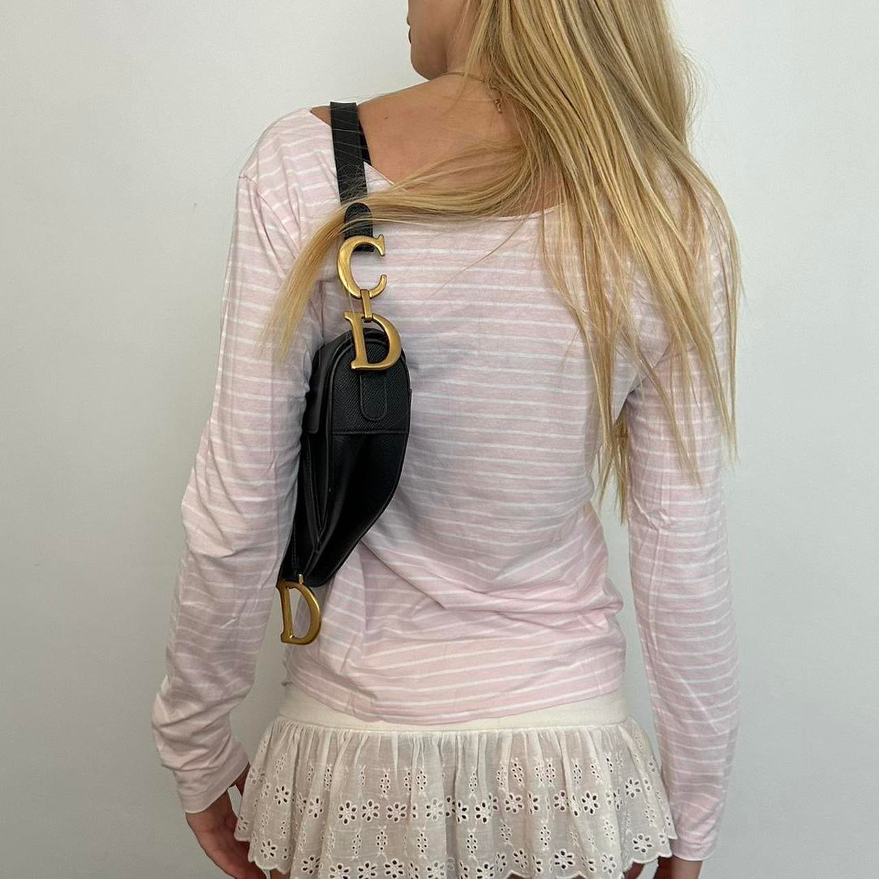 Vintage Ralph Lauren pastel pink long sleeve striped top