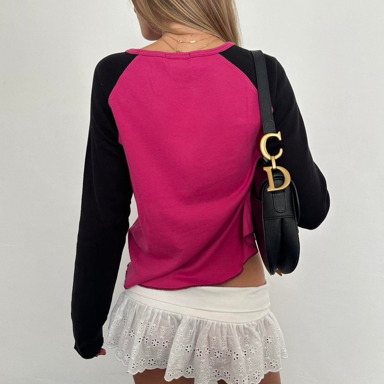 Vintage 90’s Polo Ralph Lauren pink and black top