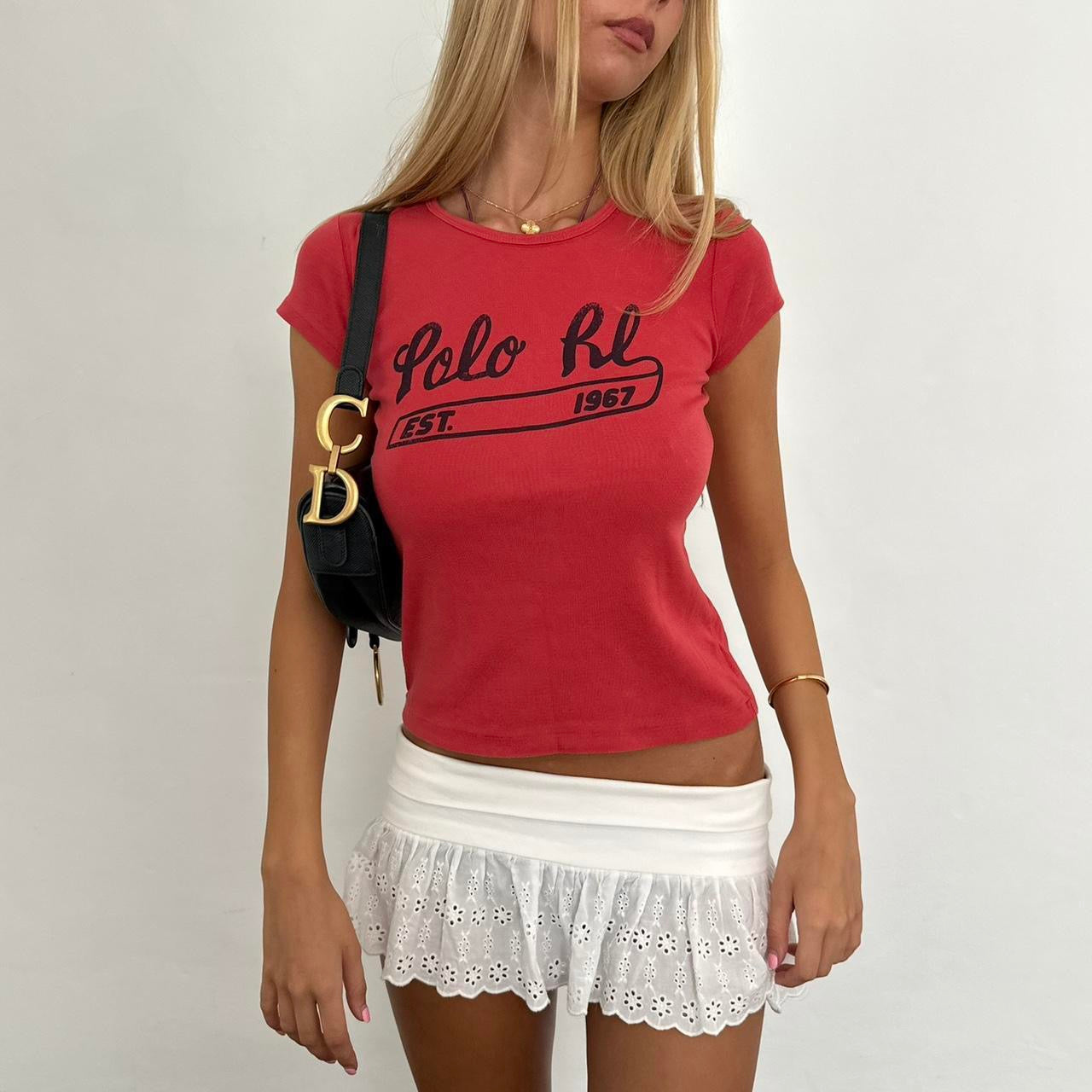 Vintage 2000’s Polo Ralph Lauren red baby tee